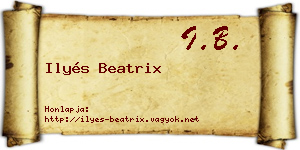 Ilyés Beatrix névjegykártya